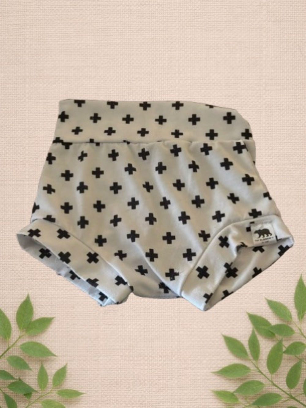 Tiny Wilderness Co. White + Black Baby Shorts 12–24M